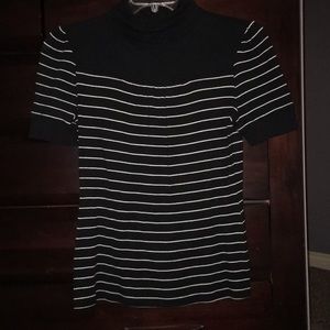 Large Charlotte Russe black and white stripe top